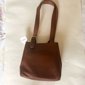 Vintage Coach Waverly Tan Brown Genuine Leather Purse Shoulder Bag Tote 4157